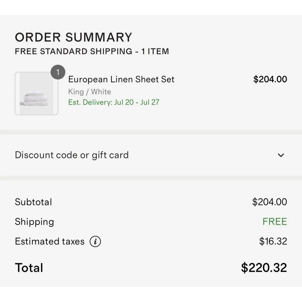 Quince European Linen Sheet Set King White 100% Flax Linen NWT $204 Retail